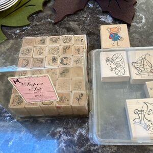 Stampin’ Up 2000 rubber stamp set a sunny hello & Dots Super Set